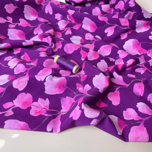 Danish Design - Painterly Pink Petals Cotton Jersey Fabric