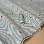 Confetti on Stripe Cotton Dobby Fabric