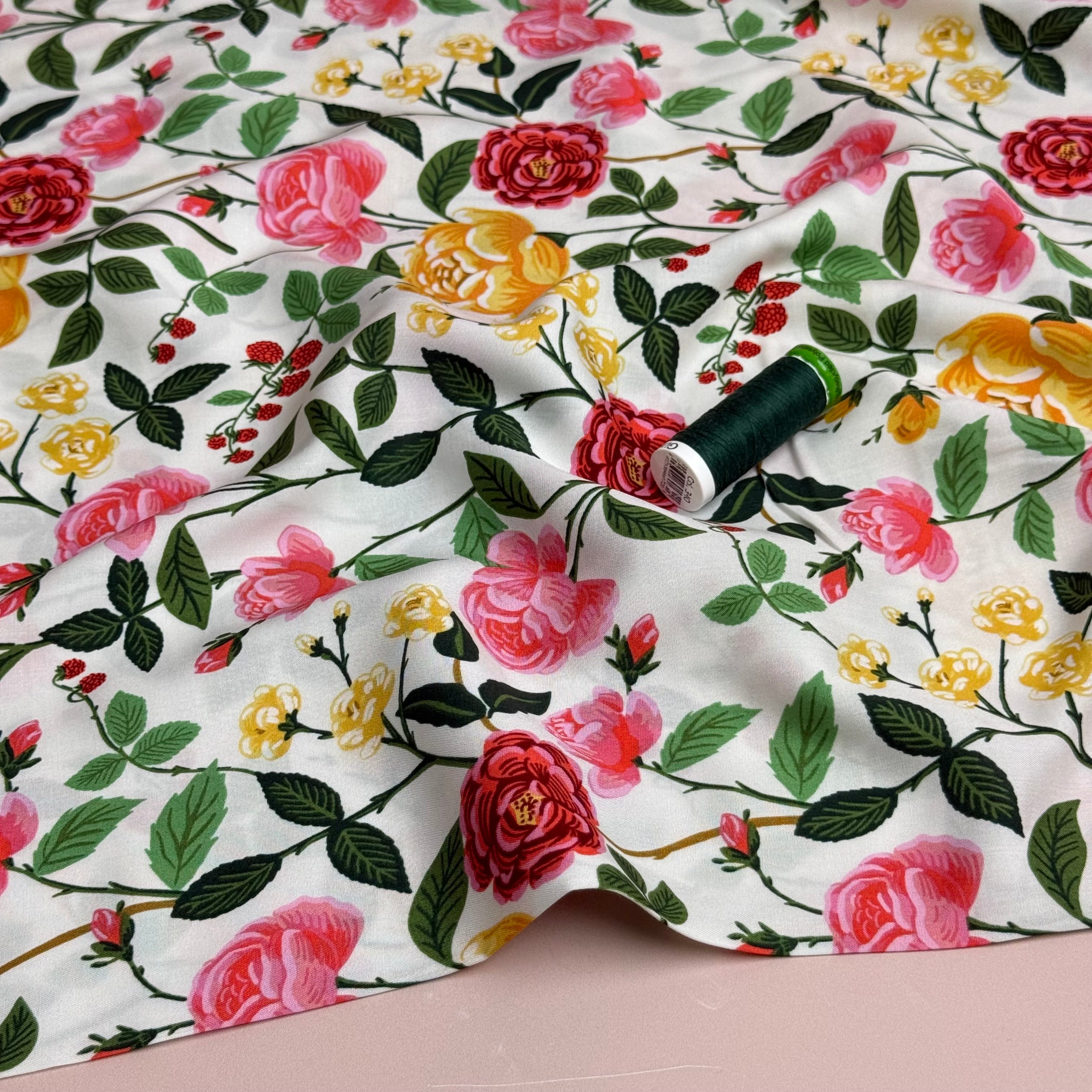 Rifle Paper Co - Roses in Cream Rayon from English Rose