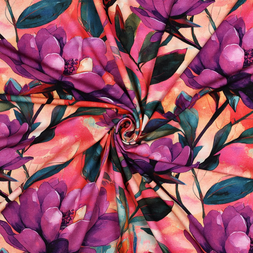 Water Lilies Viscose Jersey Fabric