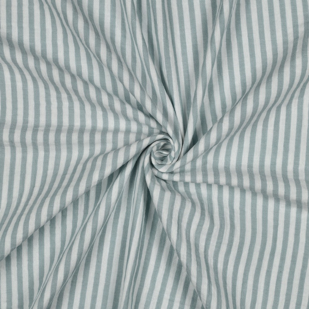Yarn Dyed Stripes Cotton Double Gauze in Sage