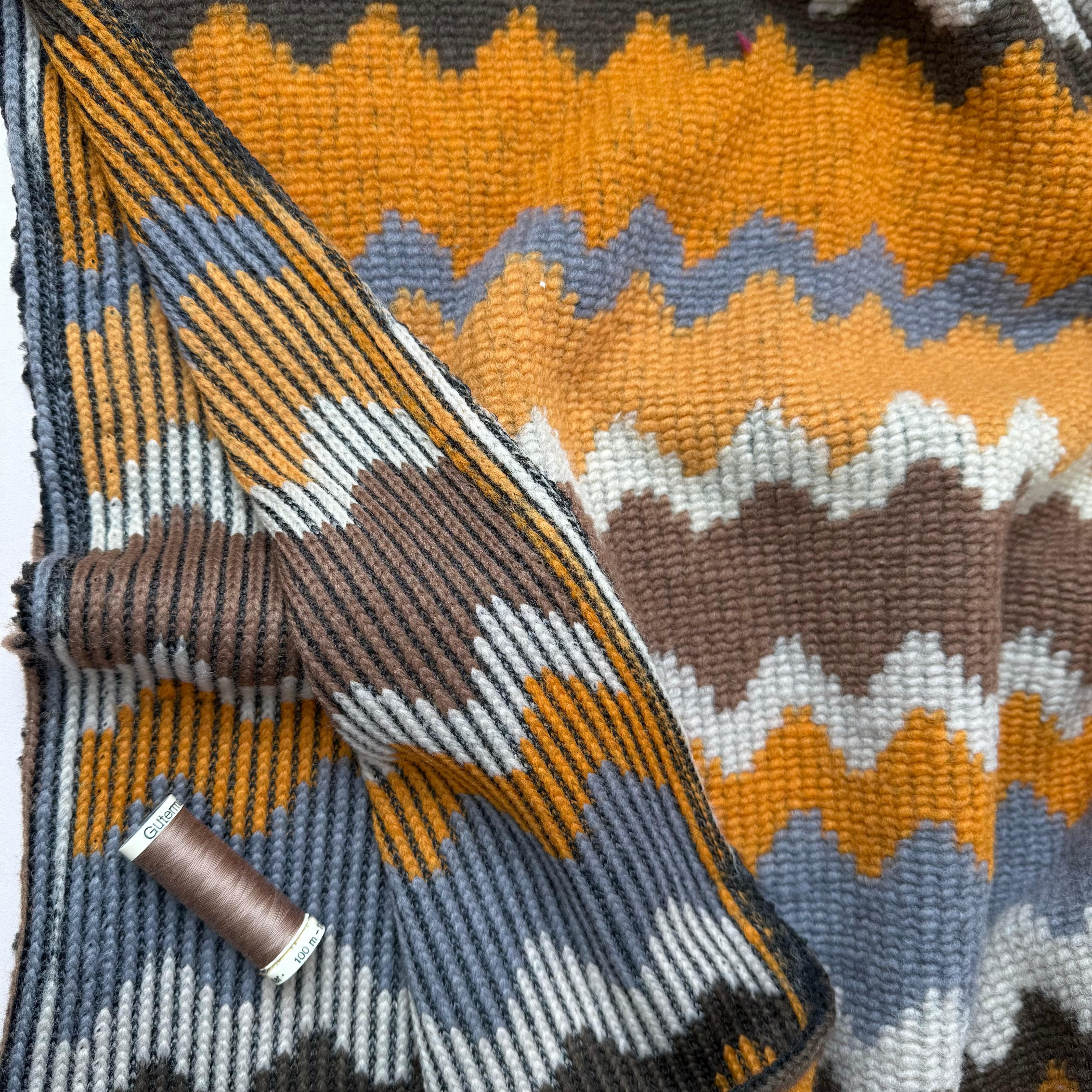 Autumn Zigzags Wool Blend Knitted Fabric