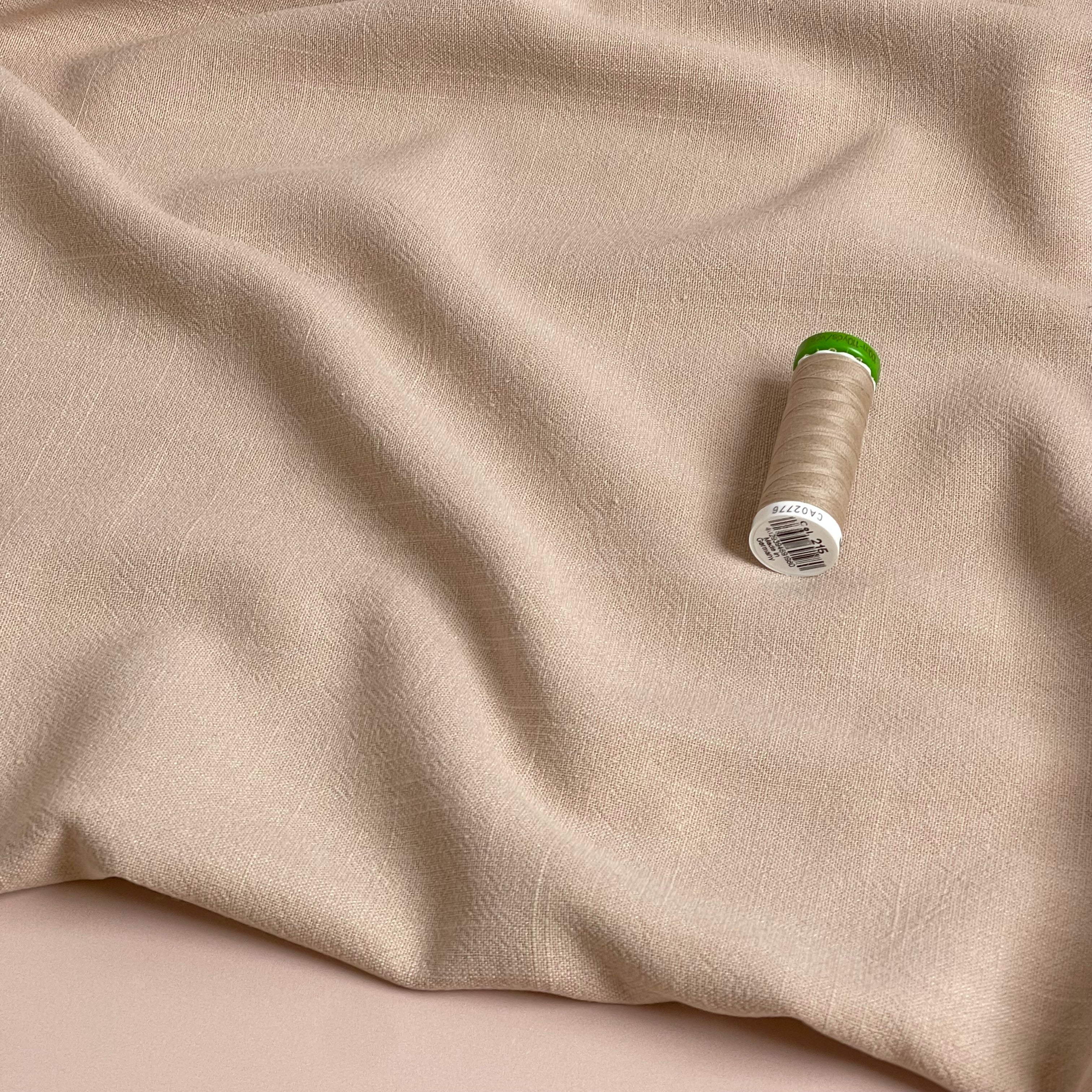 Flow Latte Viscose Linen Blend Dress Fabric
