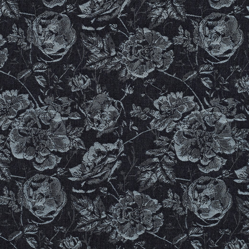 Floral Jeans Cotton Denim Jacquard Fabric