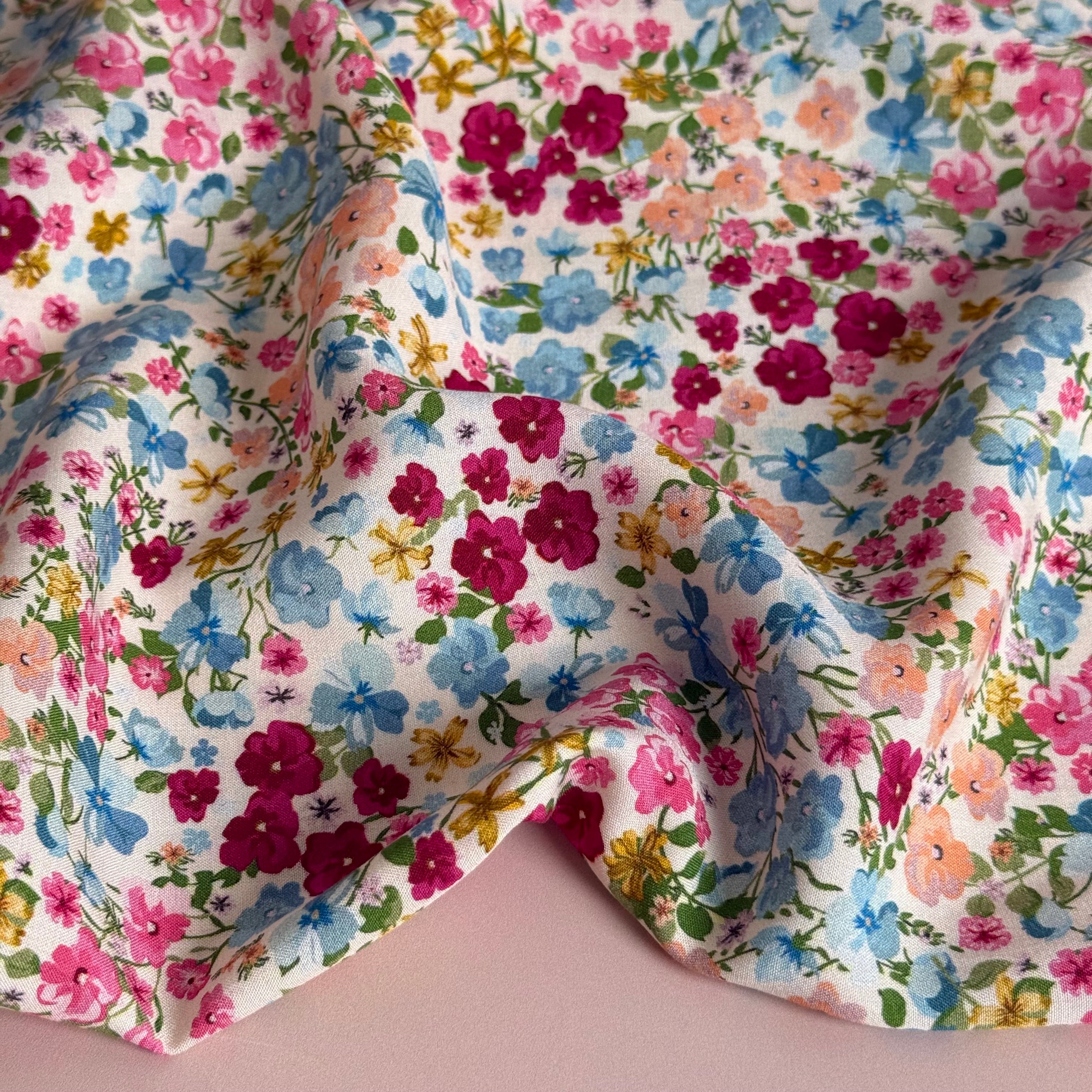 Ditsy Blooms Viscose Poplin Fabric