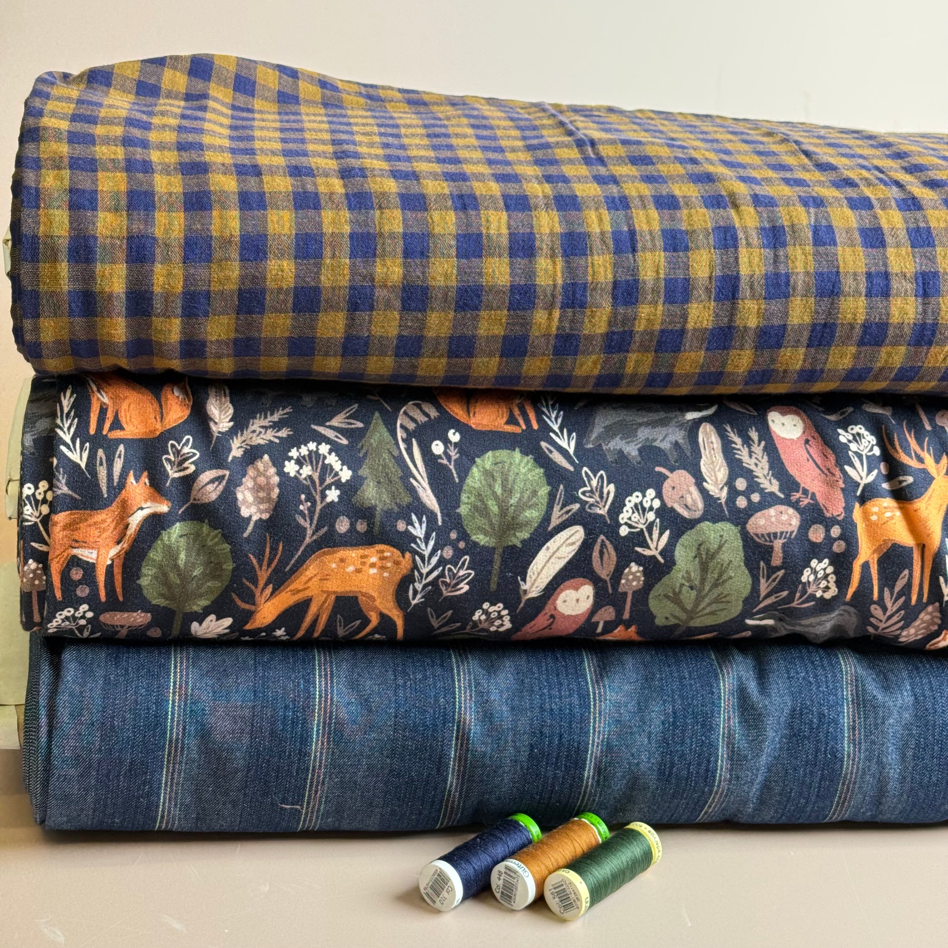 Indigo Striped Denim Fabric