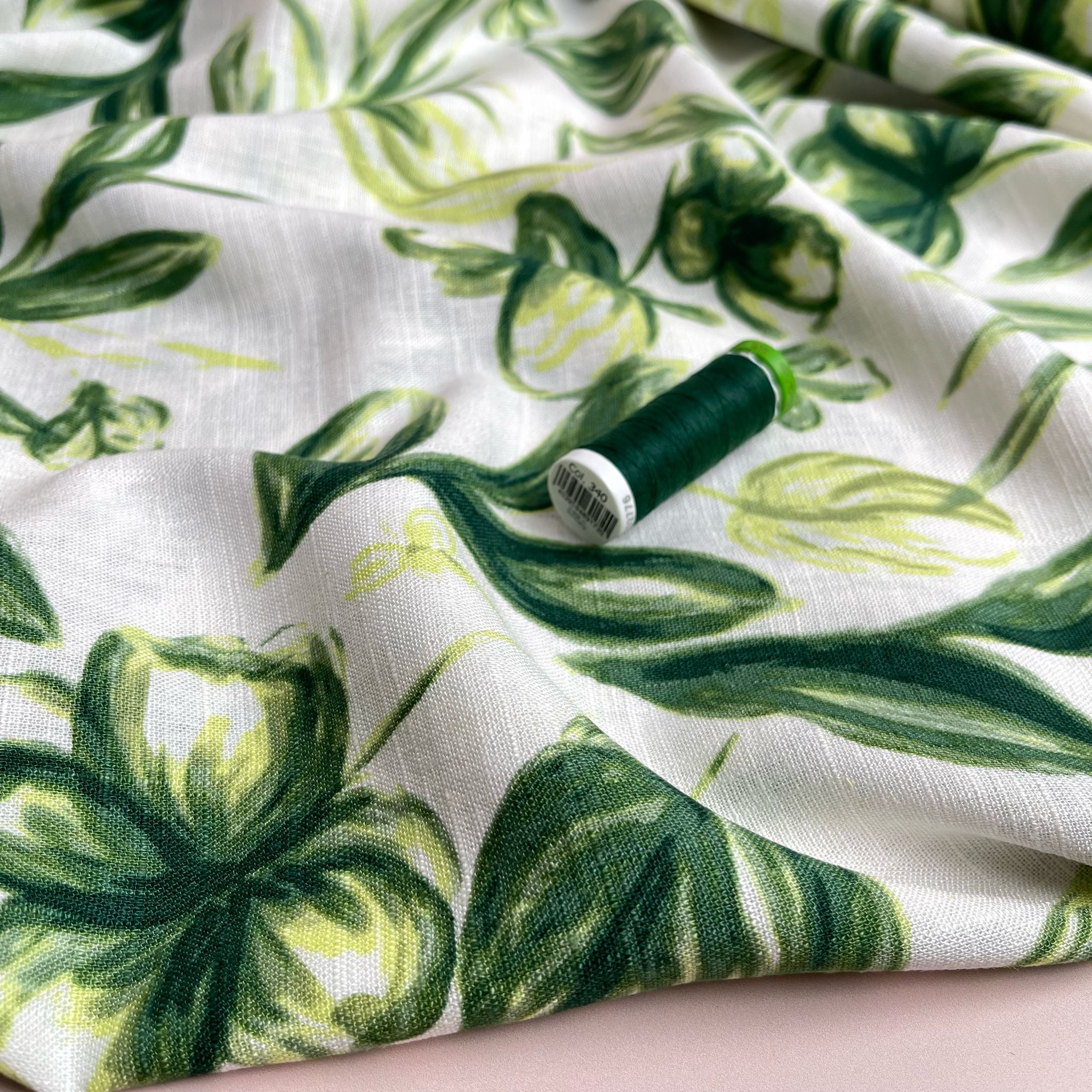 Lucky Flowers Linen Viscose Blend Fabric