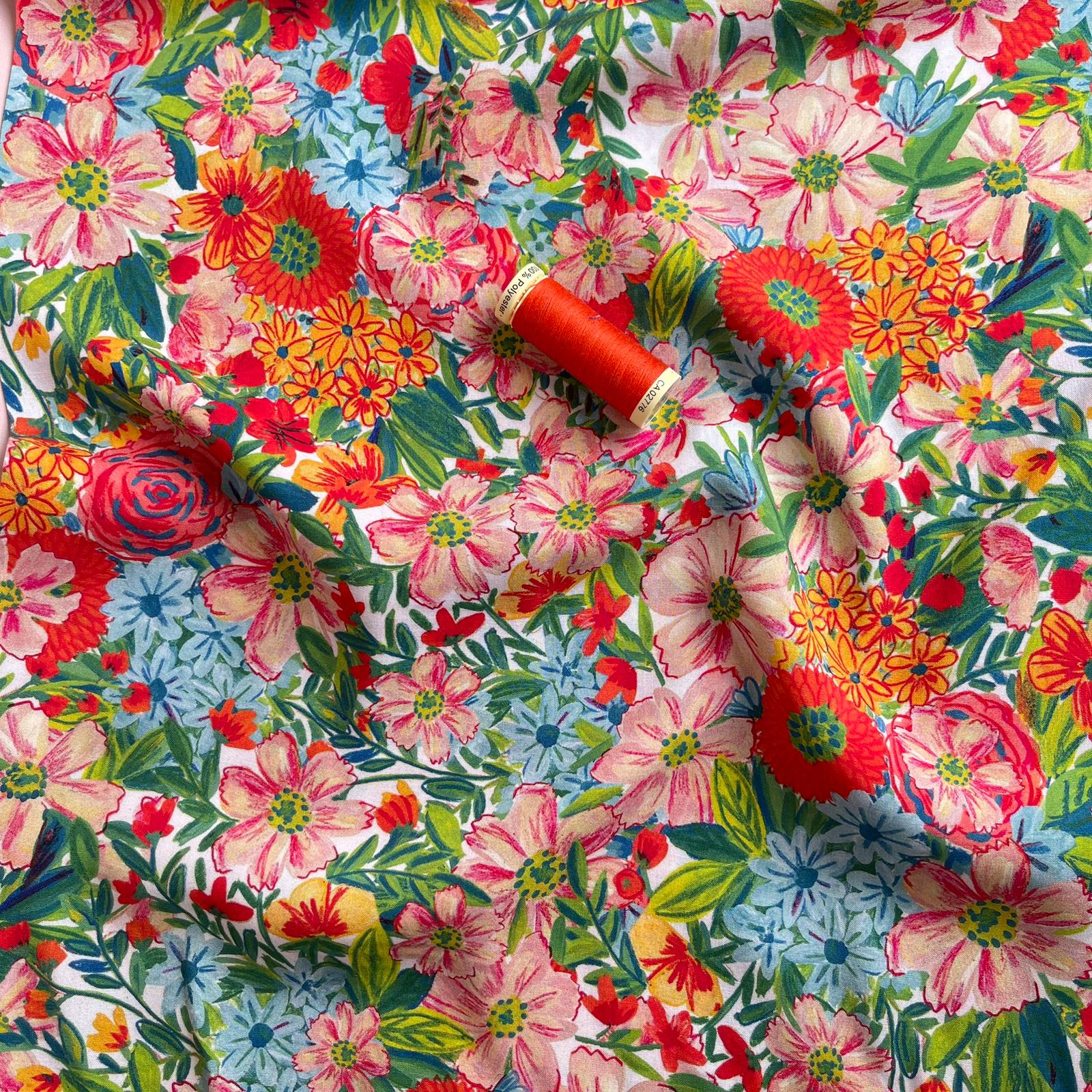 Meadow Flowers LENZING™ ECOVERO™ Viscose Fabric