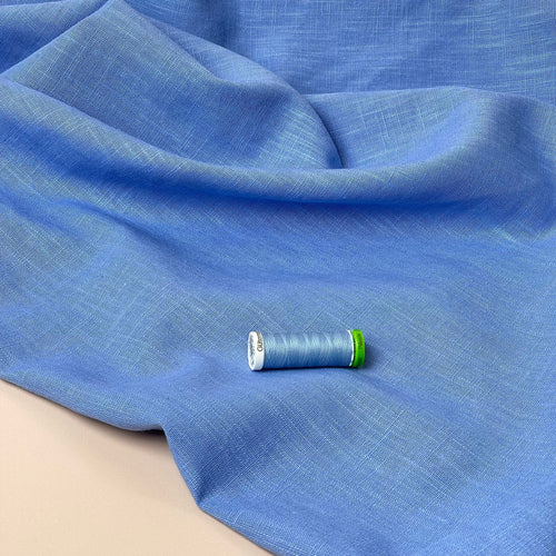 Breeze Sky Haze - Enzyme Washed Linen Cotton Fabric