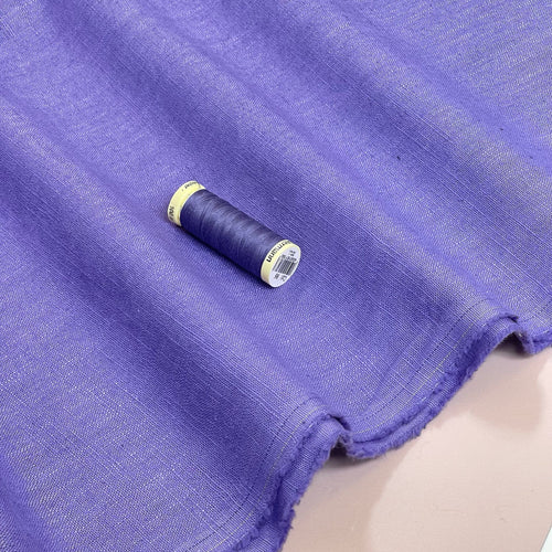 Breeze Violet Purple - Enzyme Washed Linen Cotton Fabric