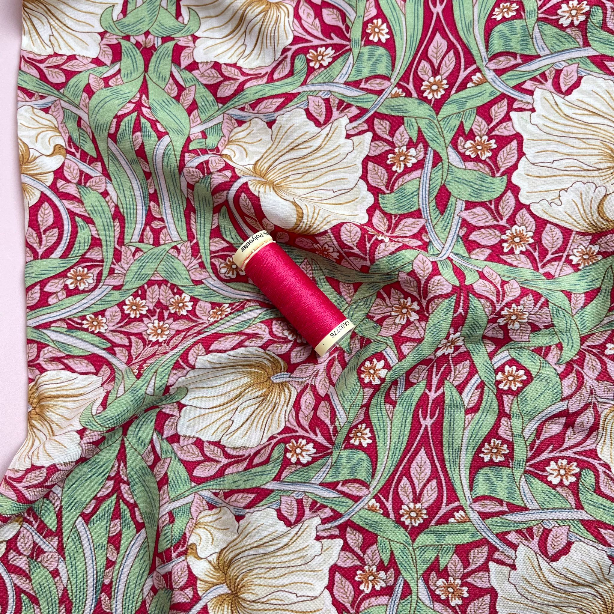 Morris Crimson Viscose Fabric
