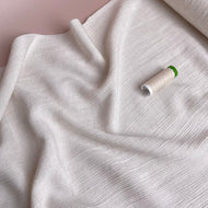 REMNANT 1.08 Metres - Crinkle Viscose Linen Blend Fabric in Natural