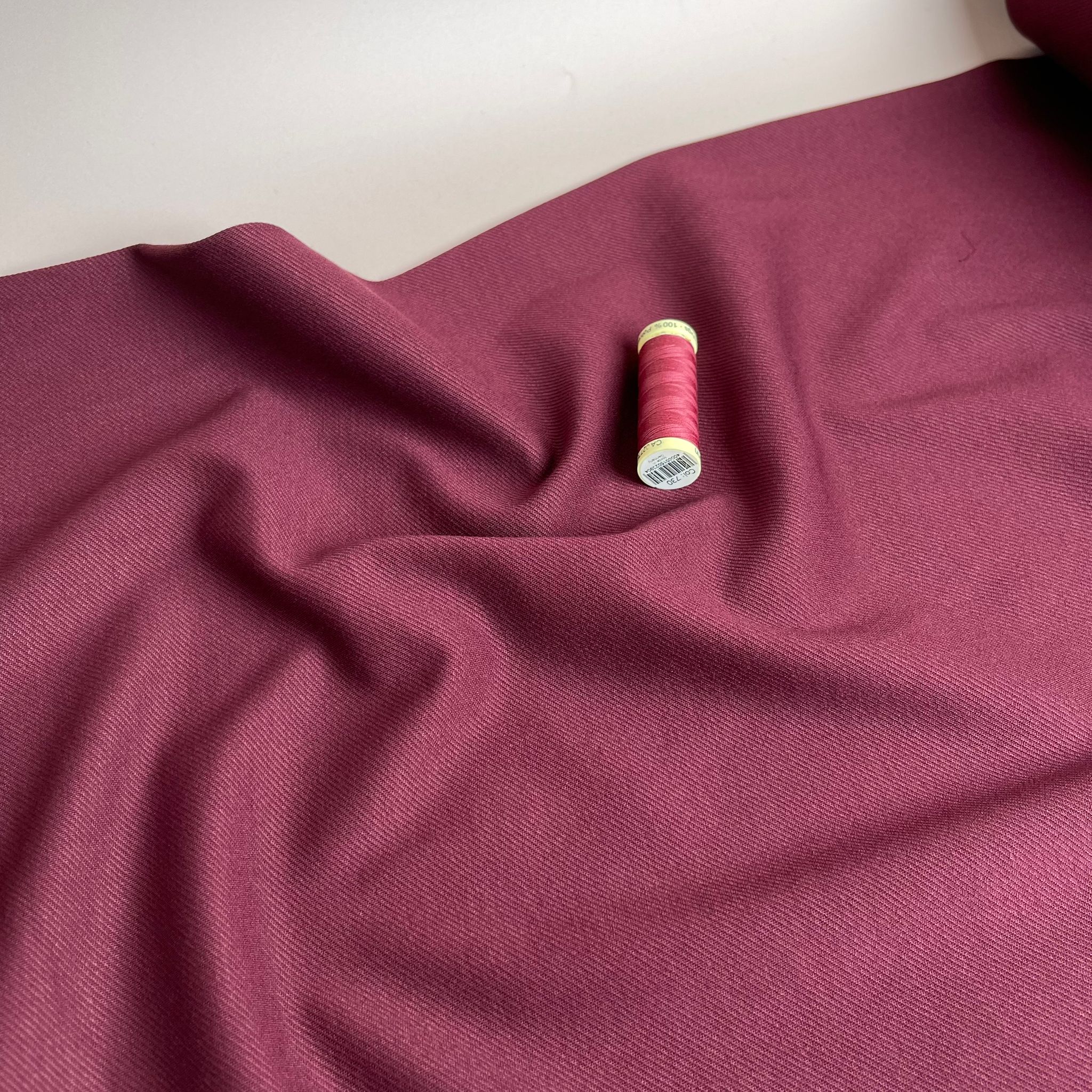 REMNANT 1.82 Metre - Burgundy Viscose Ponte Roma Twill Double Knit Fabric