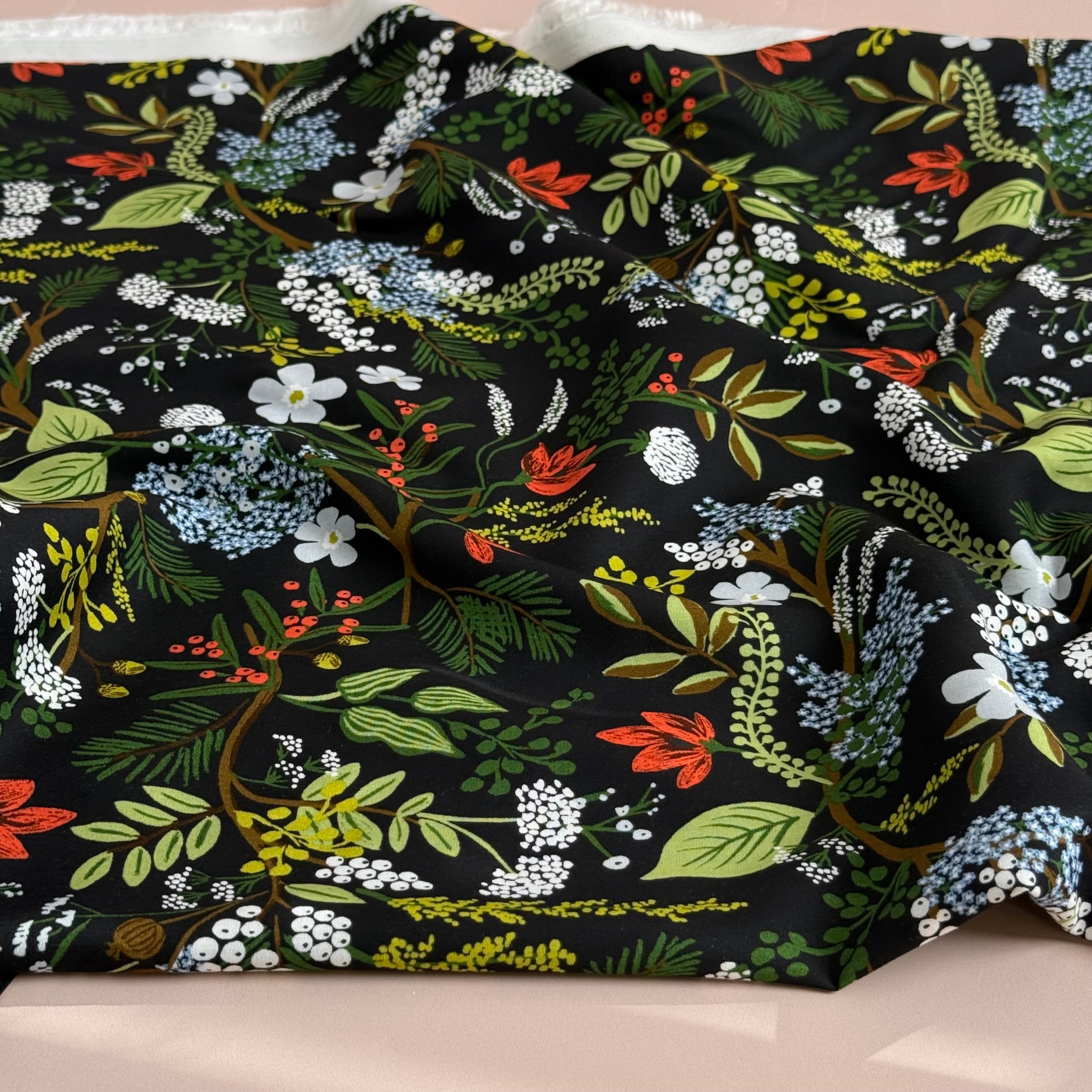 Rifle Paper Co - Juniper Forest in Black Rayon from English Rose