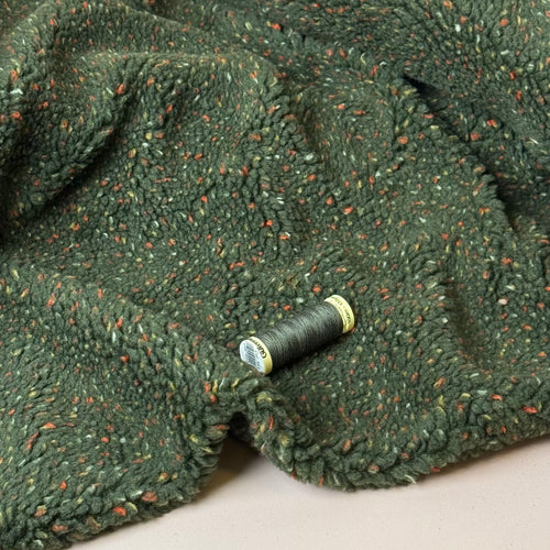 Speckles Forest Green Teddy Coating Fabric