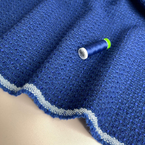 REMNANT 0.42 Metre - Deadstock Italian Royal Blue Wool Boucle