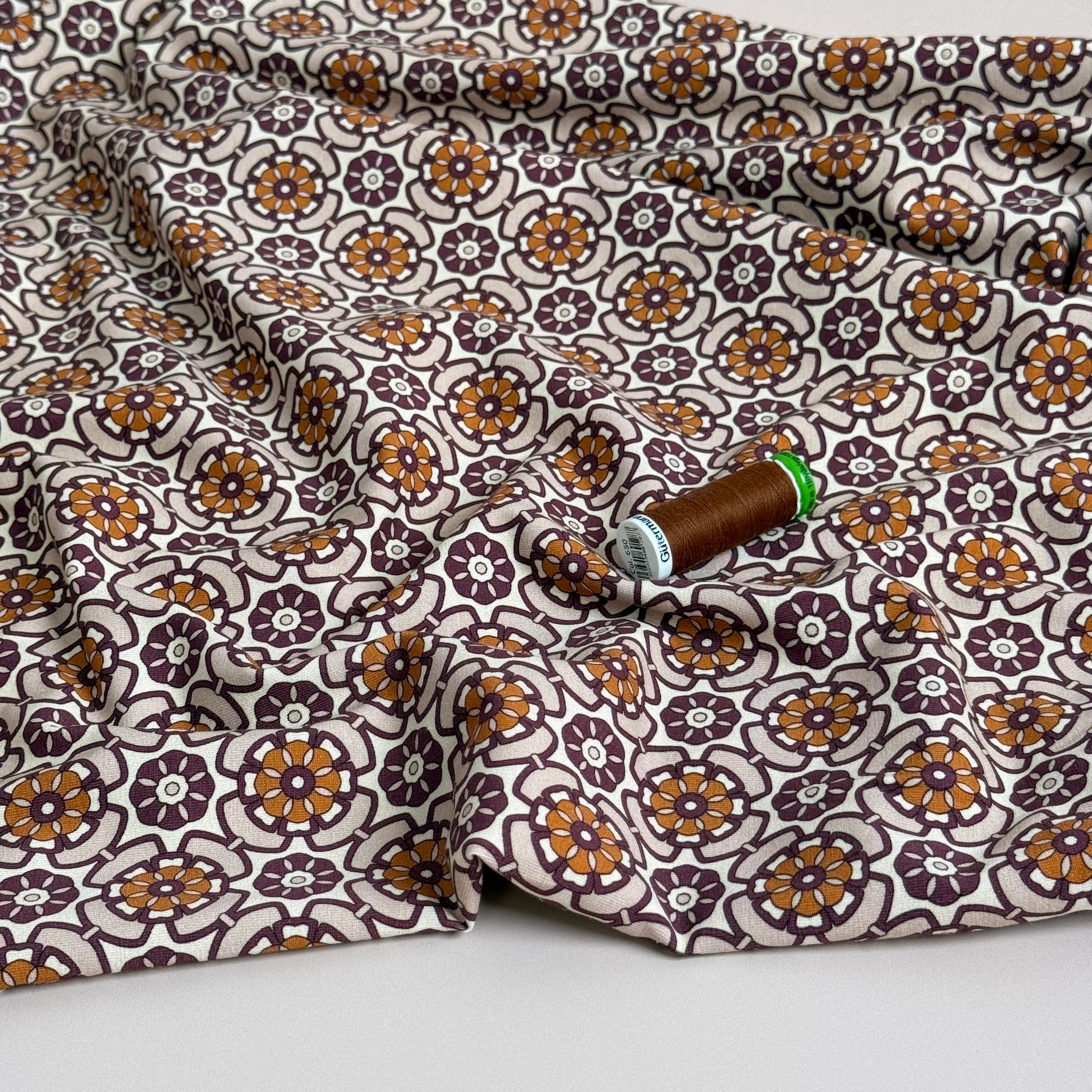 Danish Design - Mandala Flowers Cotton Jersey Fabric