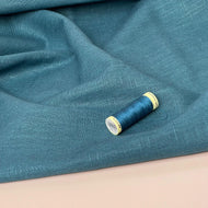 REMNANT 1.5 Metres - Breeze Petrol - Enzyme Washed Pure Linen Fabric)
