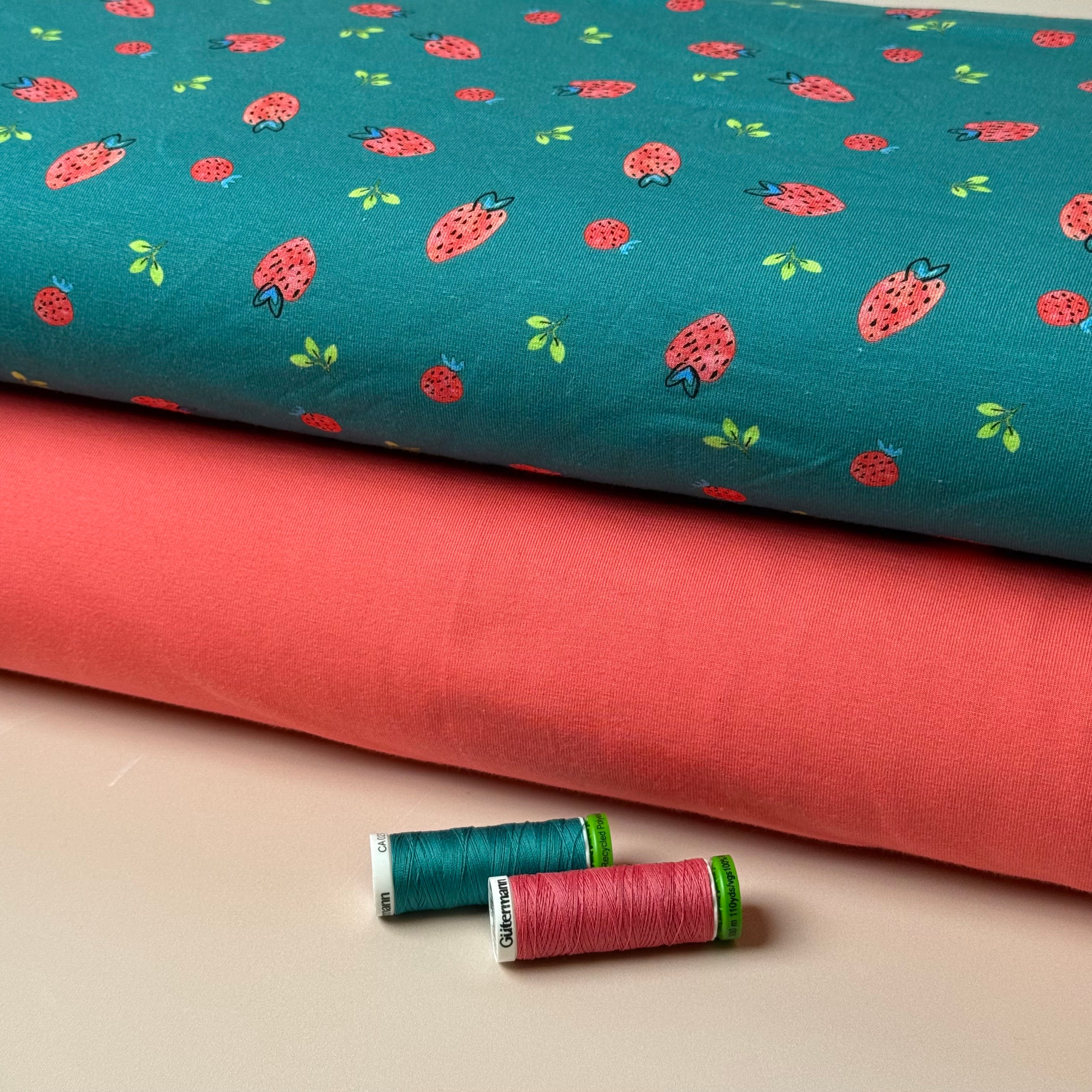 Essential Chic Coral Plain Cotton Jersey Fabric
