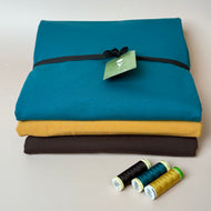 Colour Bundles - Brown & Teal Essential Chic Cotton Jersey Fabrics