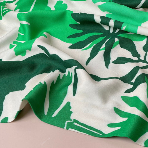 Light & Lush - Emerald Shadow Foliage Viscose Twill Fabric