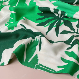 Light & Lush - Emerald Shadow Foliage Viscose Twill Fabric