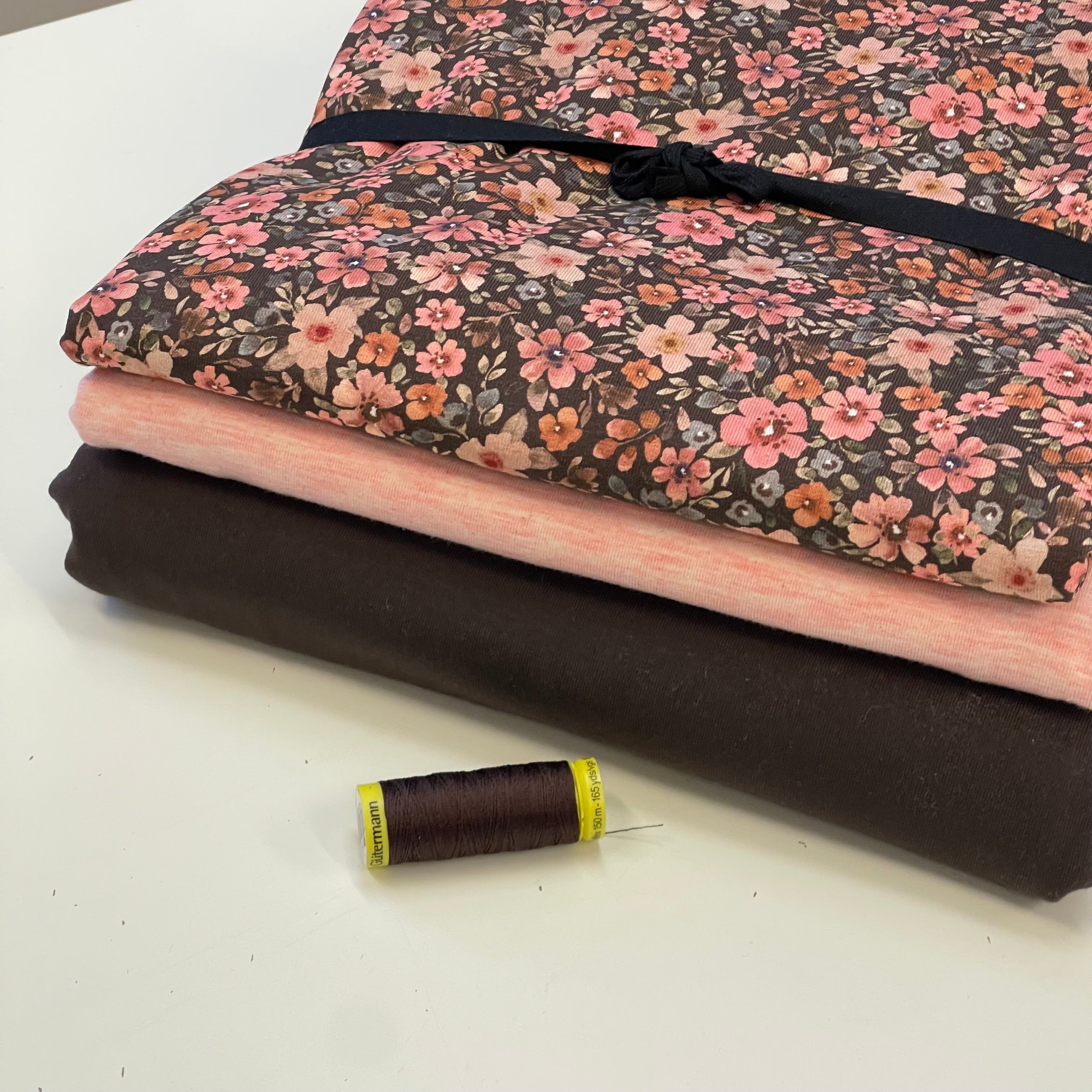 Colour Bundles - Ditsy Autumn Flowers Cotton Jersey Fabrics