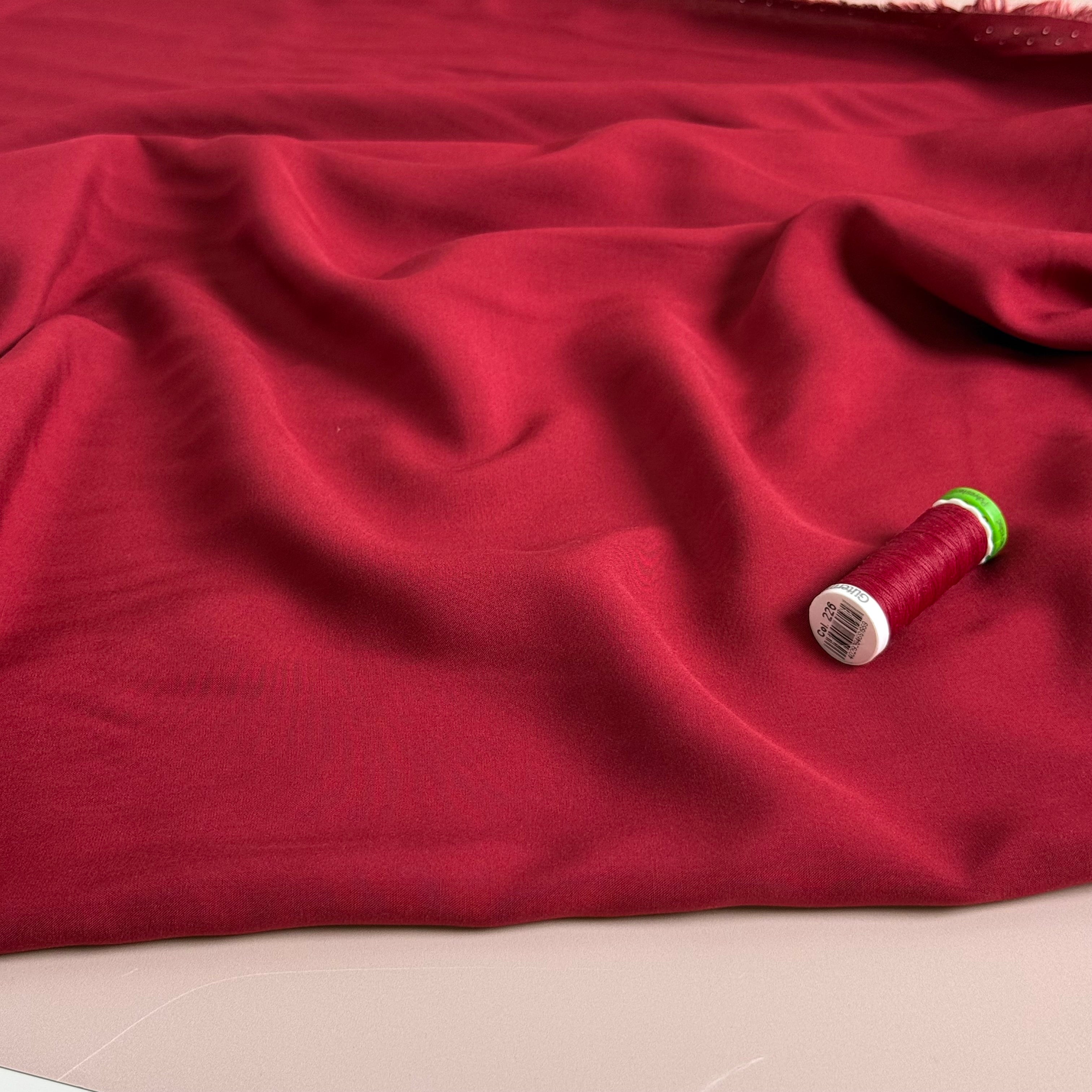 Elegance Red Plain ECOVERO Viscose Fabric