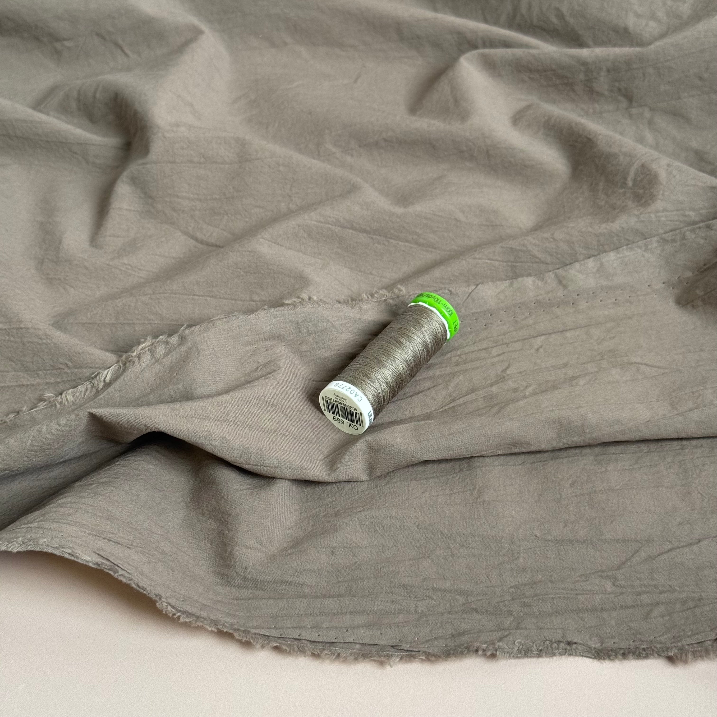 Plain Washed Cotton in Taupe