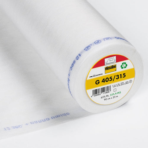 Fusible Medium-weight Super Soft G 405 Interfacing Recycled in White - Sold in Half Meters