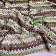 REMNANT 0.85 Metre - Earthy Waves Lace Knit Fabric
