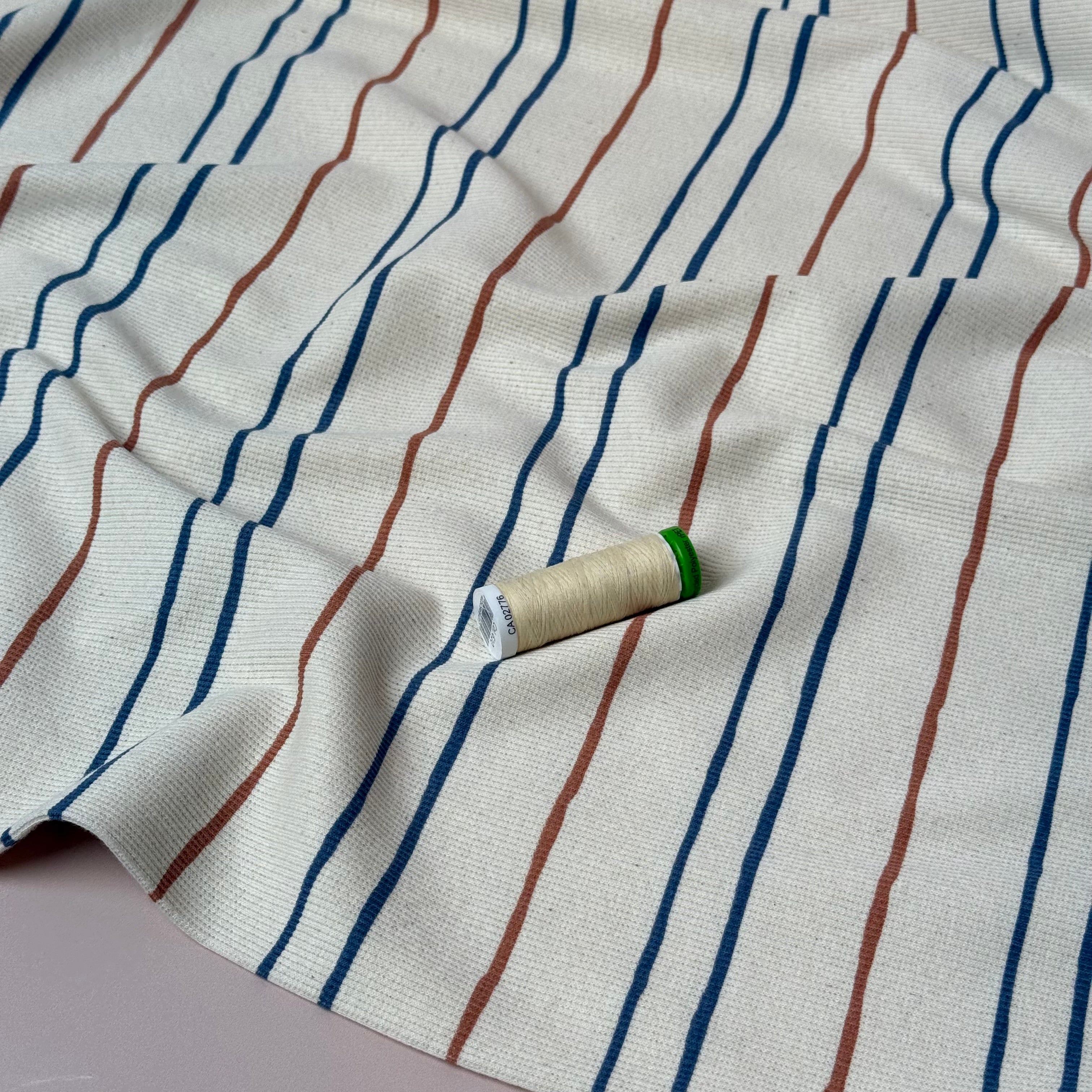 Stripes Natural Organic Cotton Ribbed Jersey