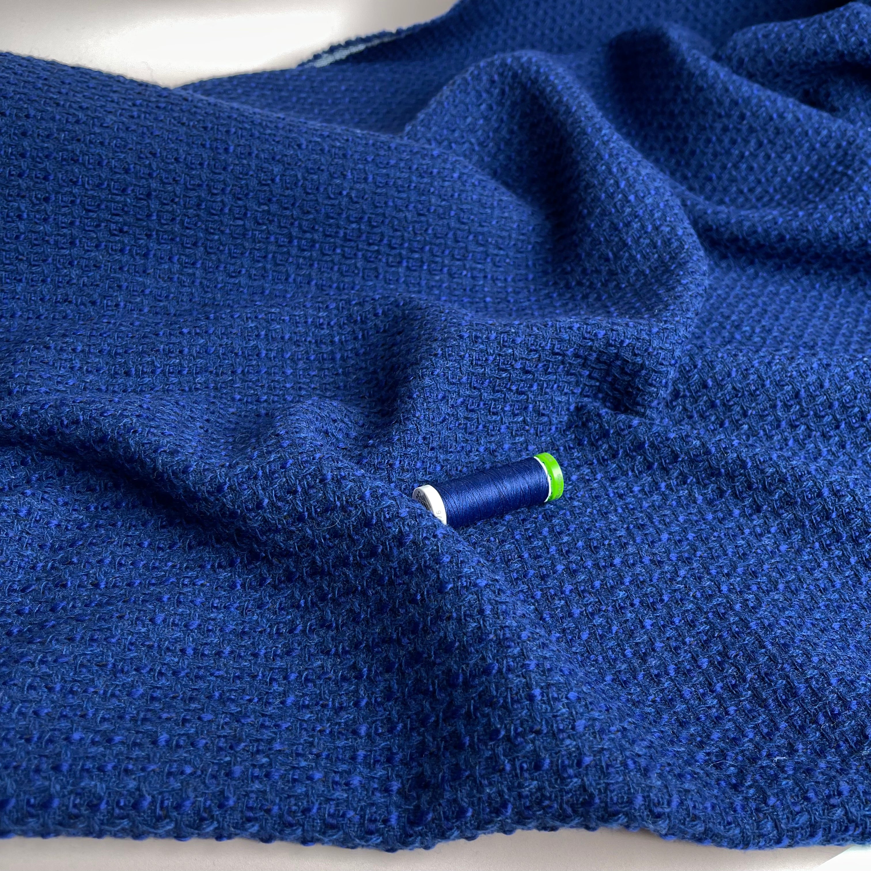 REMNANT 0.66 Metre - Deadstock Italian Royal Blue Wool Boucle