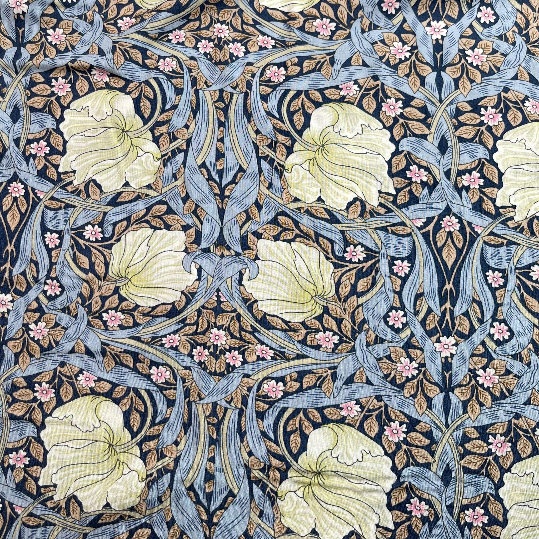 Morris Blue Viscose Fabric