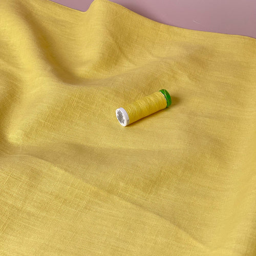 Breeze Sunshine Yellow - Enzyme Washed Linen Cotton Fabric