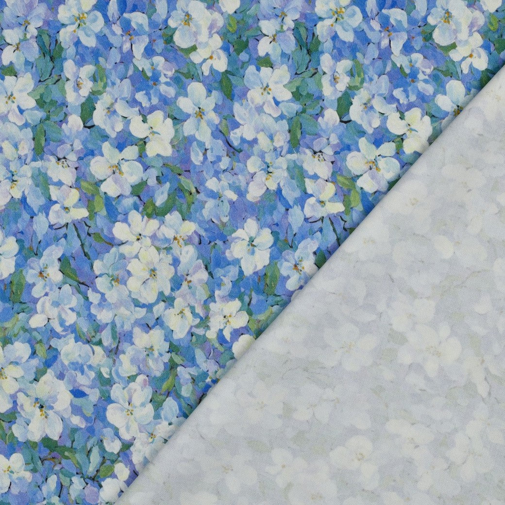 Rosella Blue Viscose Twill with Stretch