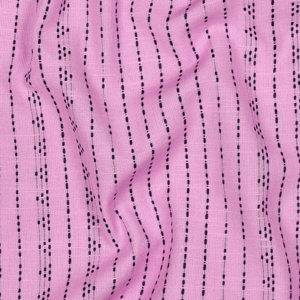 Boho Stripes Pink Yarn Dyed Cotton Jacquard