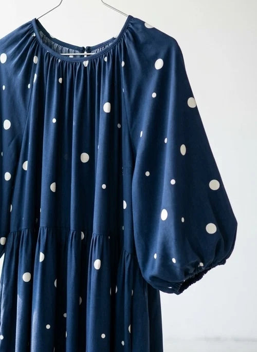 Mind The MAKER - Dainty Dot Blue Viscose Twill with LENZING™ ECOVERO™ fibres