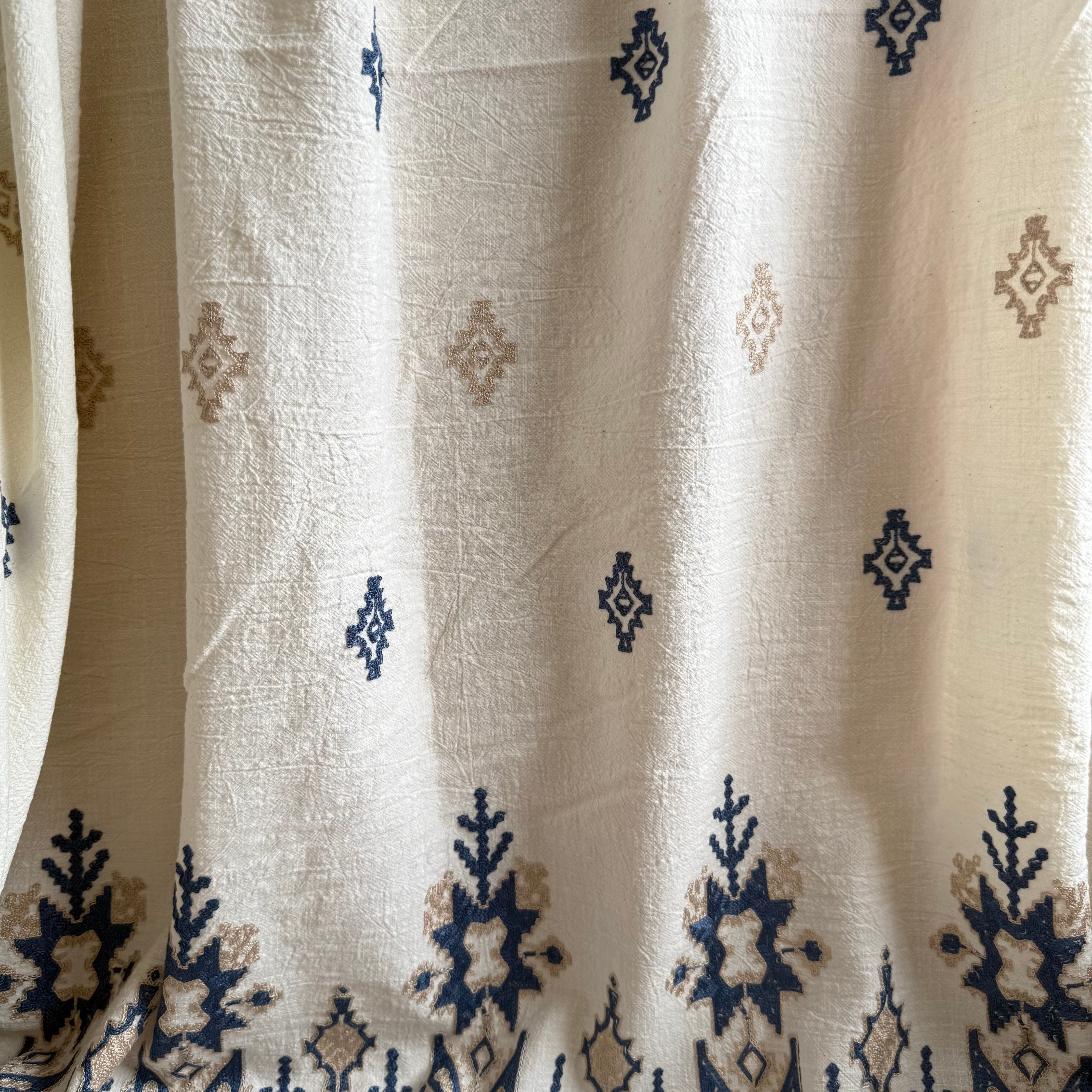 Authentic Border Embroidered Washed Cotton Fabric