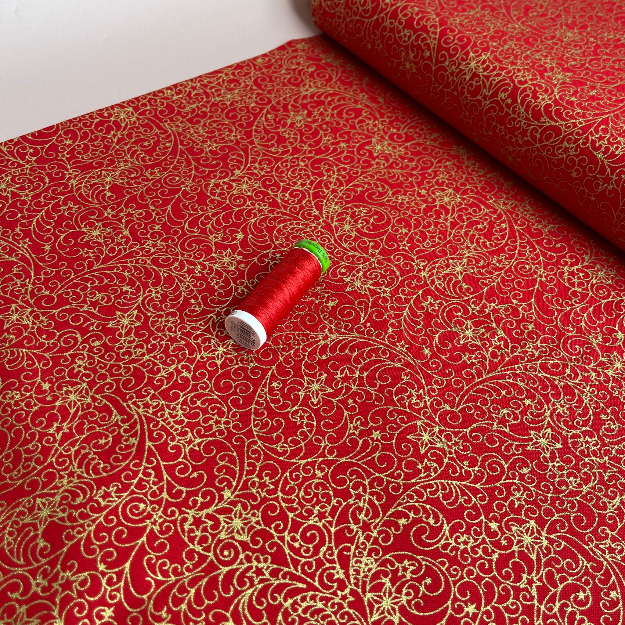 Christmas Ivy Cotton Poplin Fabric