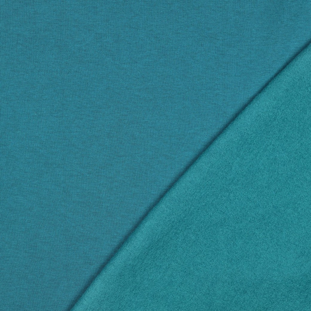 Jogging in Petrol Fleece Back Sweat-Shirting Fabric
