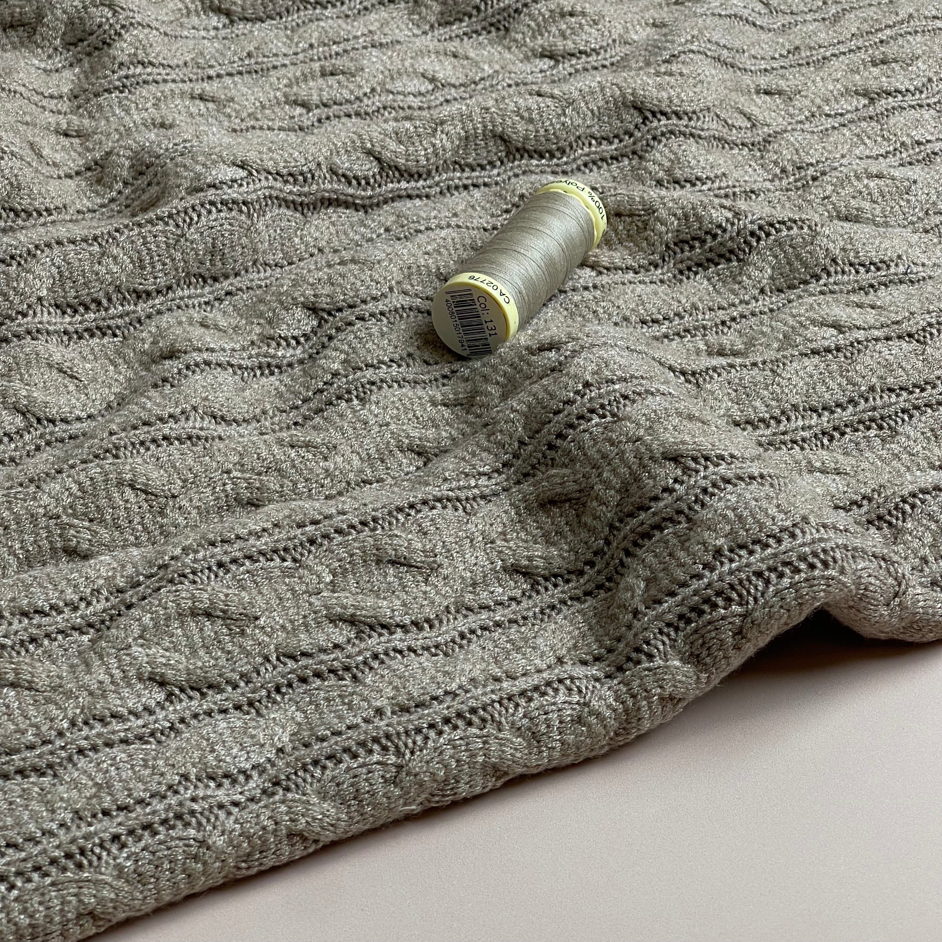 Nordic Cable Knit in Taupe Melange