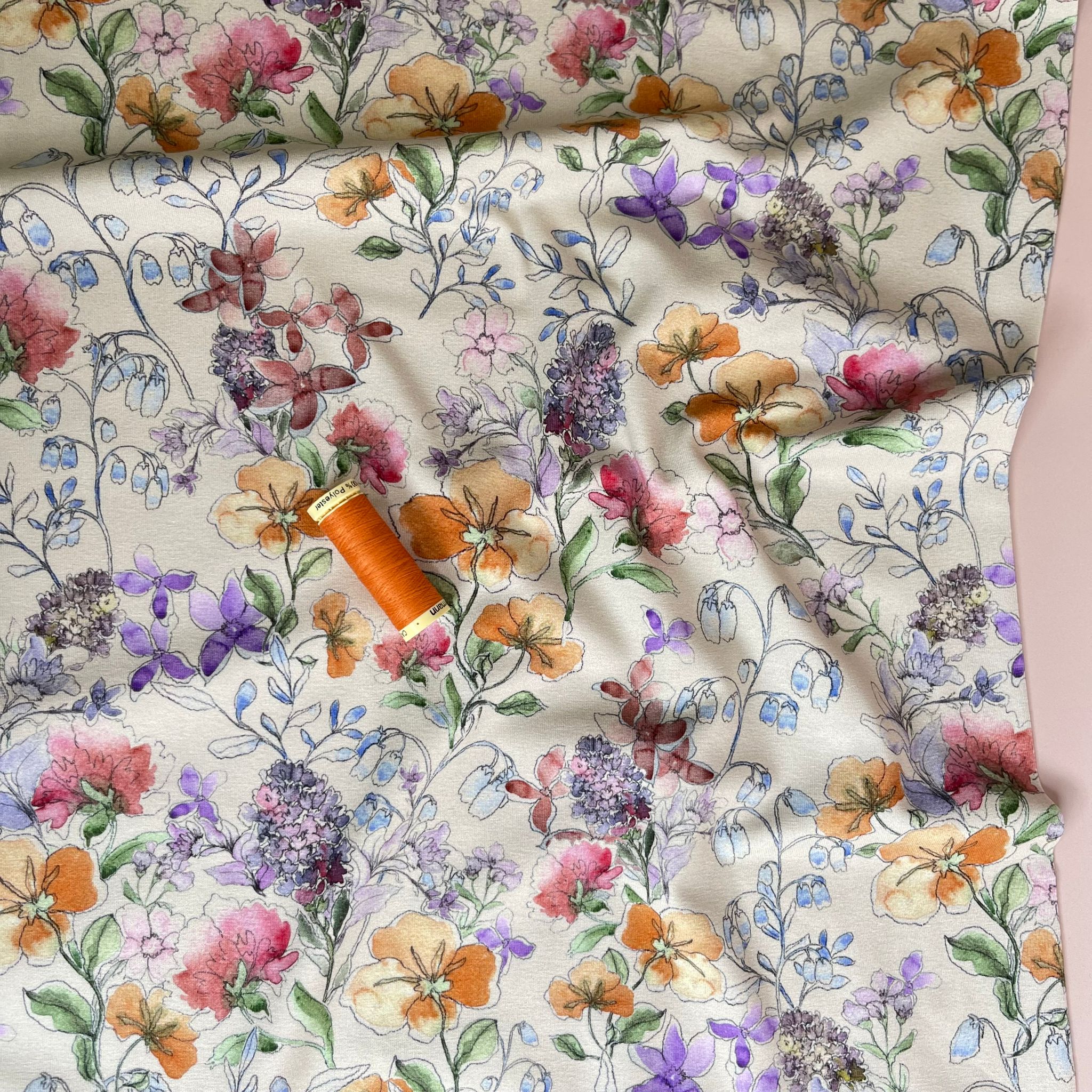 Danish Design - Watercolour Meadow Cotton Jersey Fabric