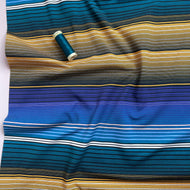 REMNANT 0.63 Metre - Danish Design - Ocean Stripes Cotton Jersey Fabric