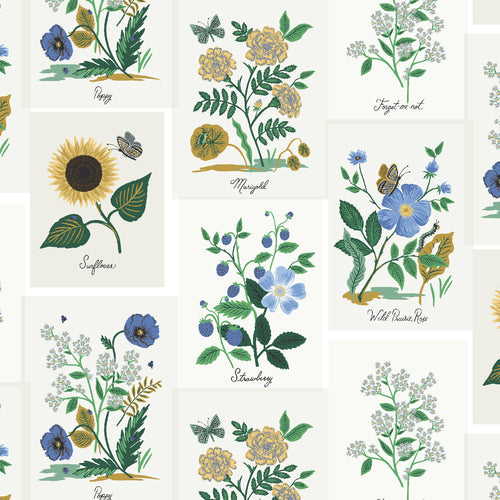 Rifle Paper Co - Botanical Prints Blue Cotton from Curio Garden