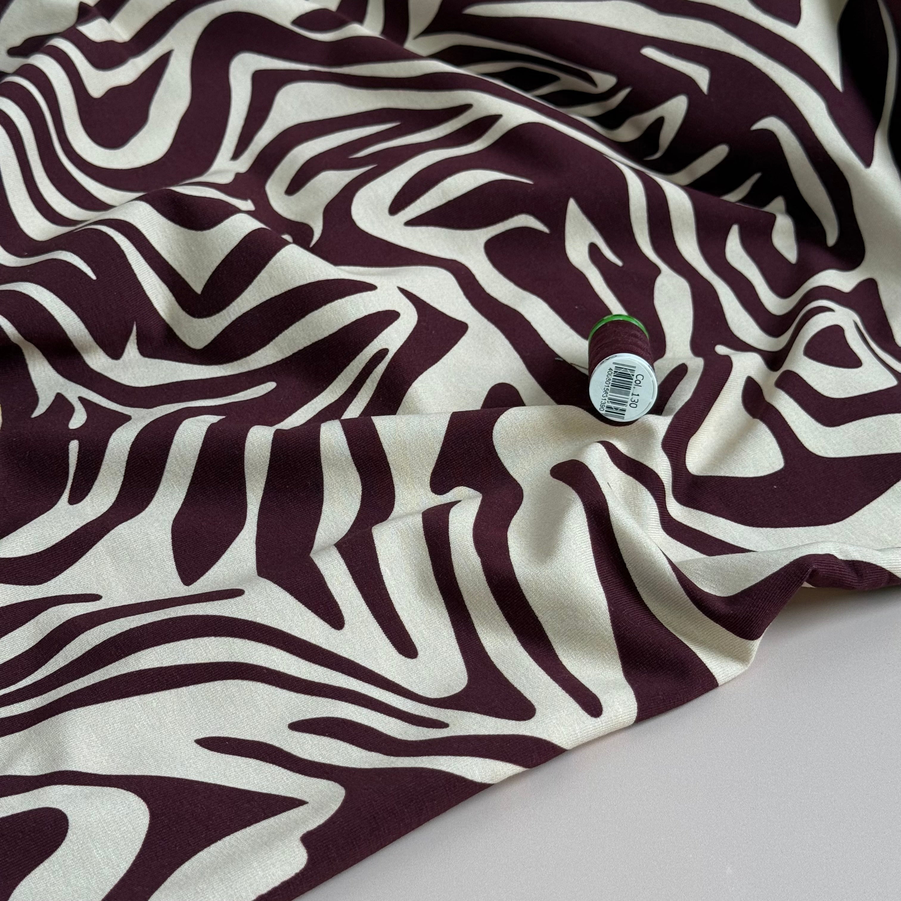Danish Design - Zebra Bordeaux Cotton Jersey