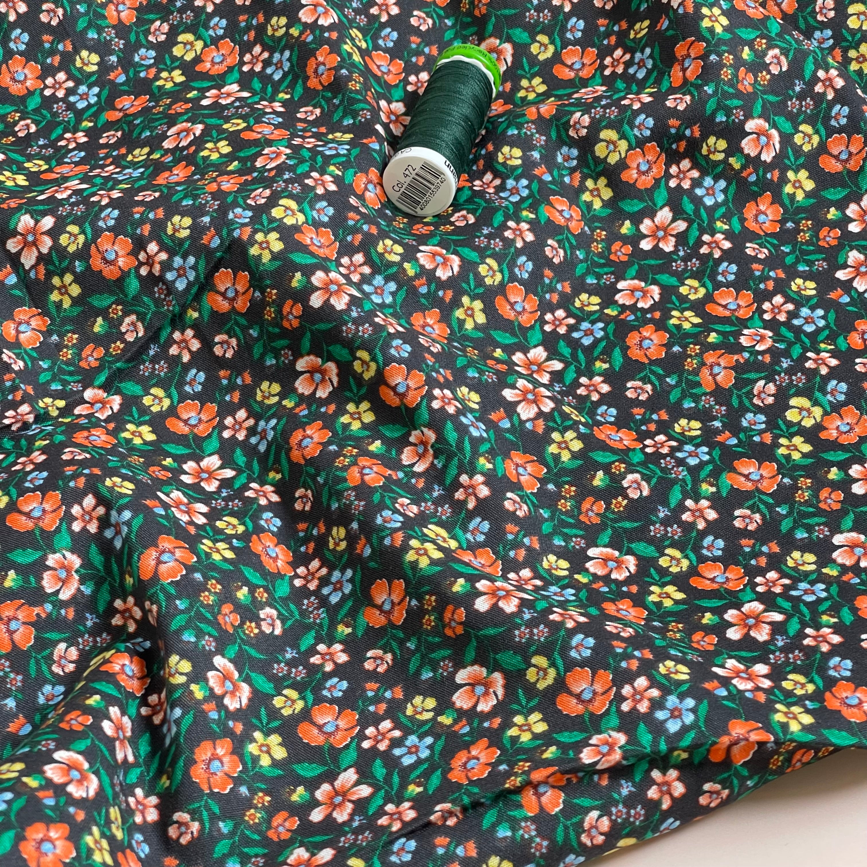 Ex-Designer Deadstock - Ditsy Forest Flowers Viscose Fabric