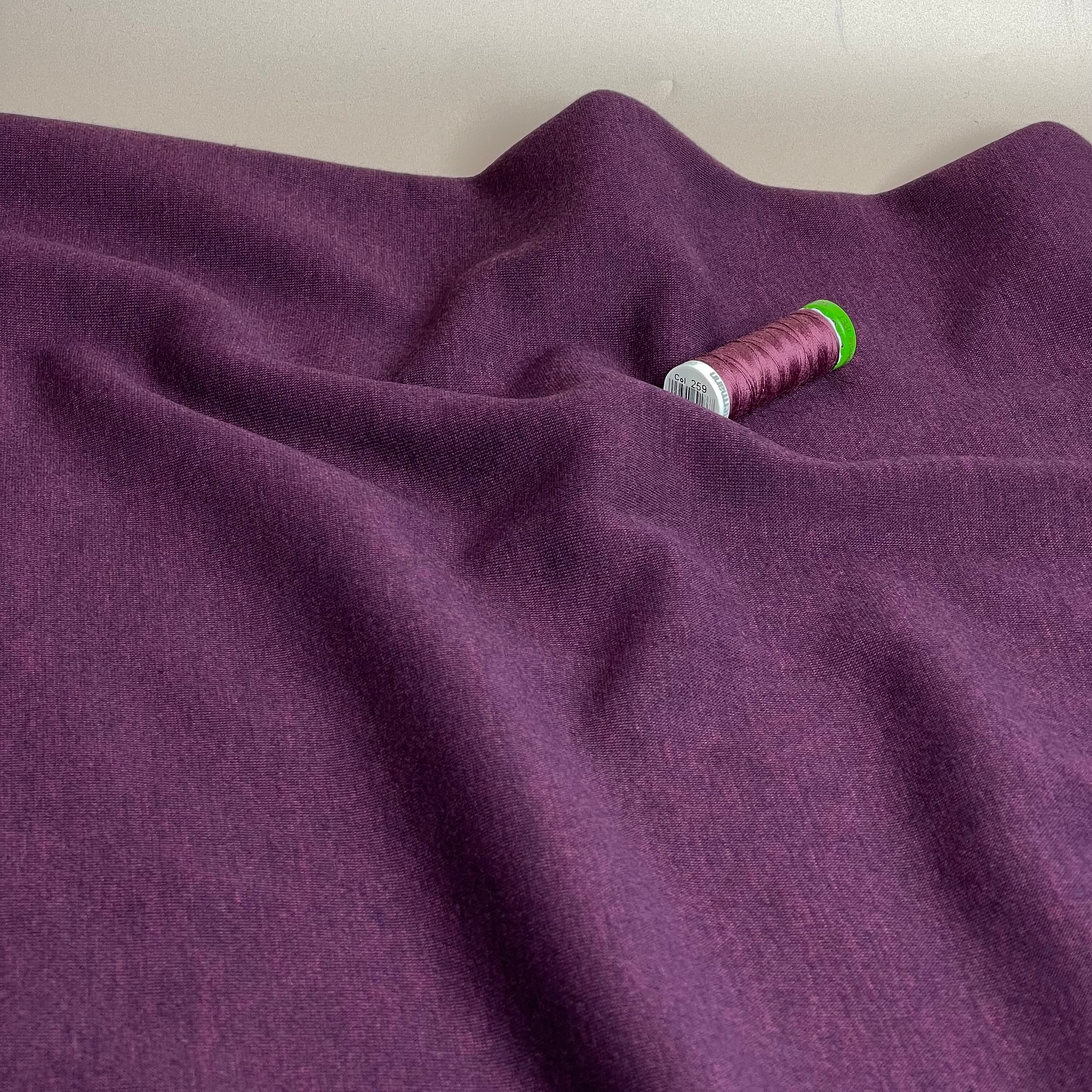 Danish Design - Snuggly Melange Brushed Sweat-shirting in Magenta Purple