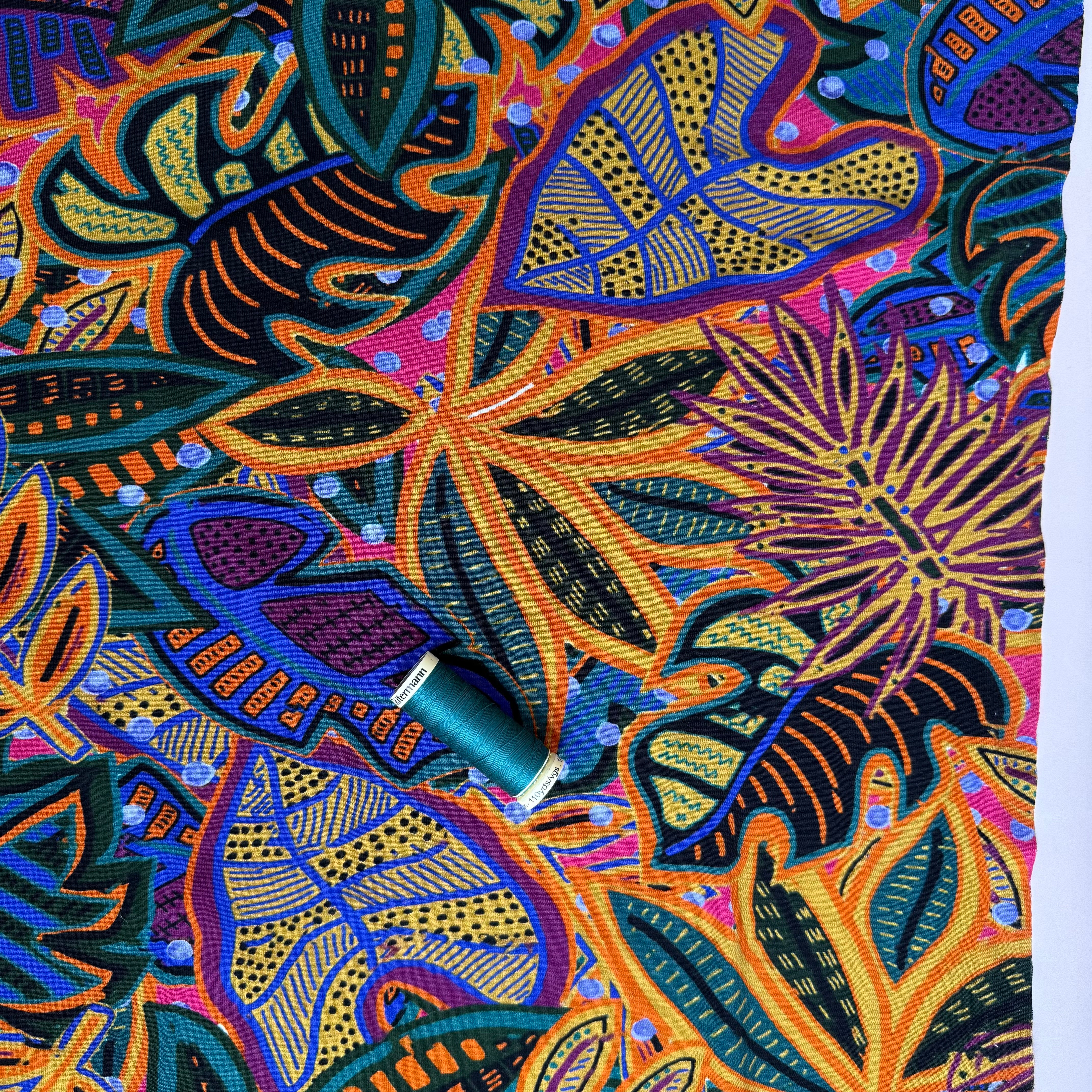 Tropical Leaves Viscose Jersey Fabric