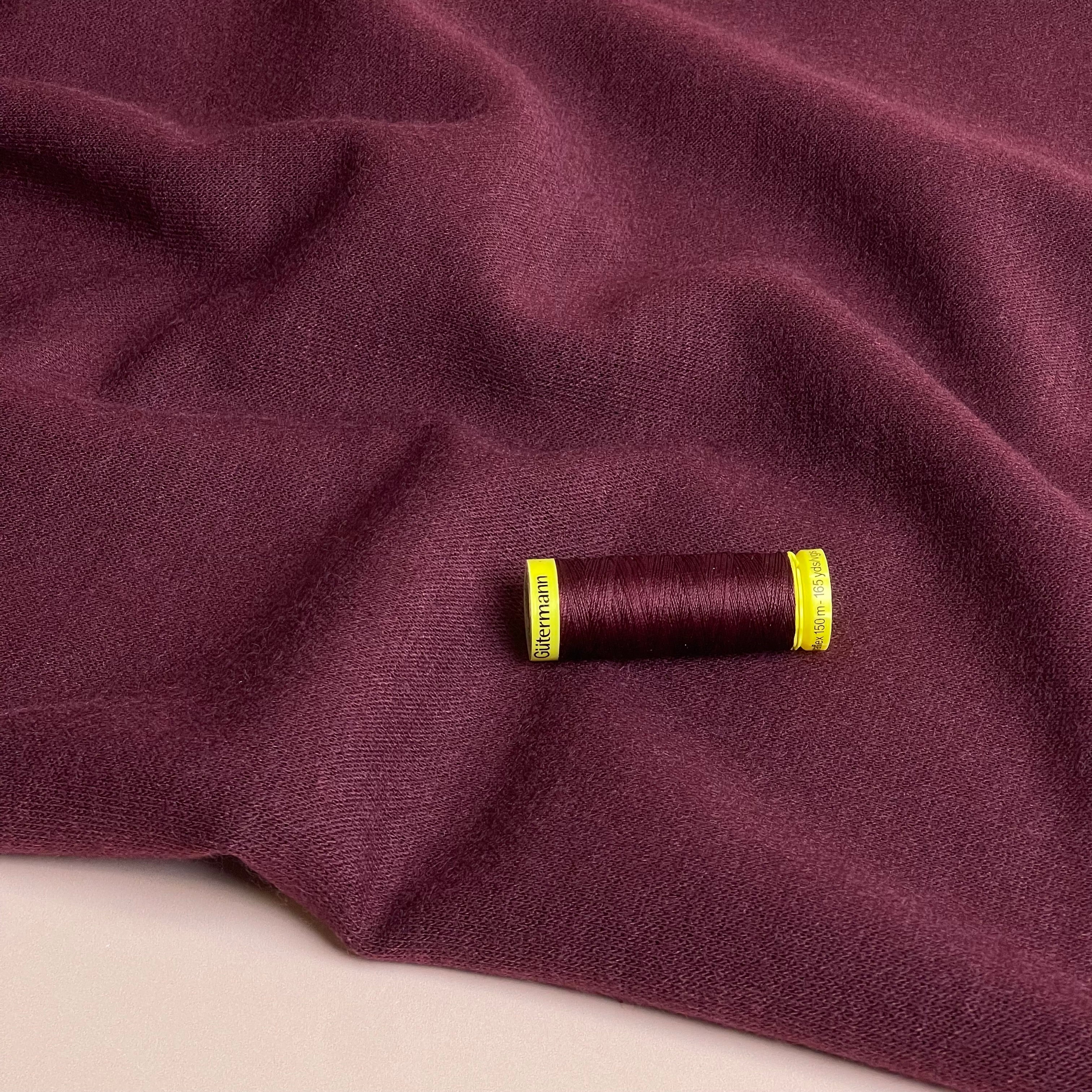 Soft Touch Viscose Blend Sweater Knit in Burgundy